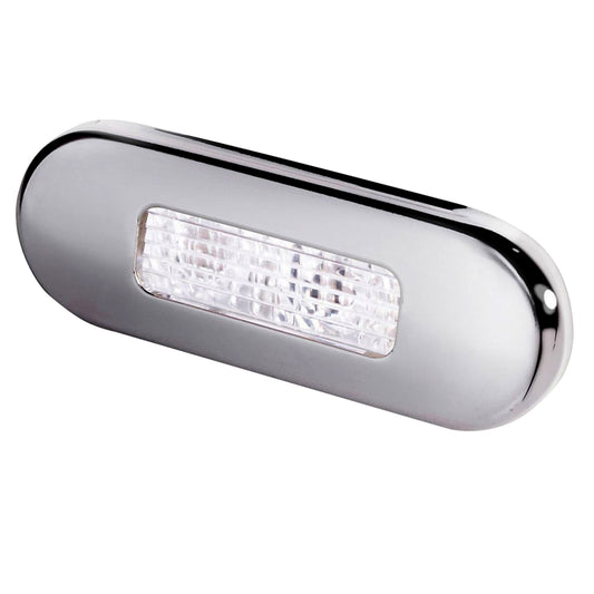 Hella Marine Surface Mount Oblong LED Courtesy Lamp - White LED - Stainless Steel Bezel | SendIt Sailing