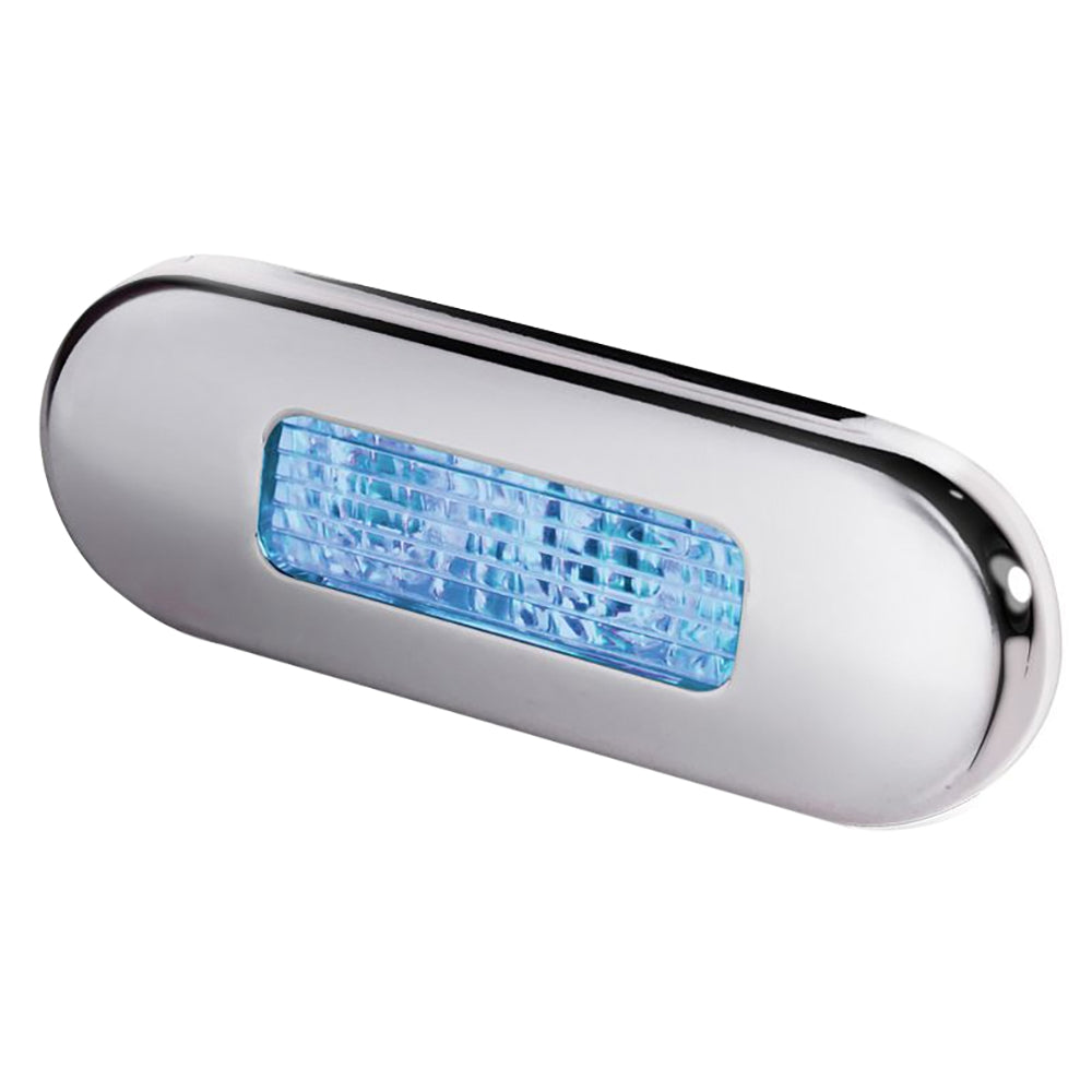 Hella Marine Surface Mount Oblong LED Courtesy Lamp - Blue LED - Stainless Steel Bezel | SendIt Sailing