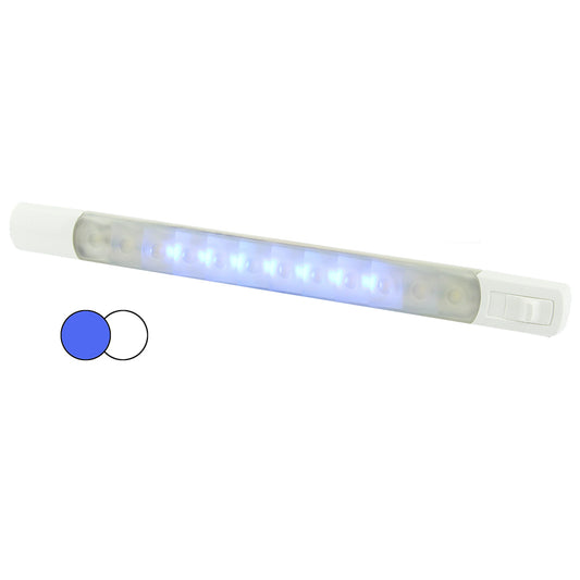 Hella Marine Surface Strip Light with Switch - White/Blue LEDs - 12V | SendIt Sailing