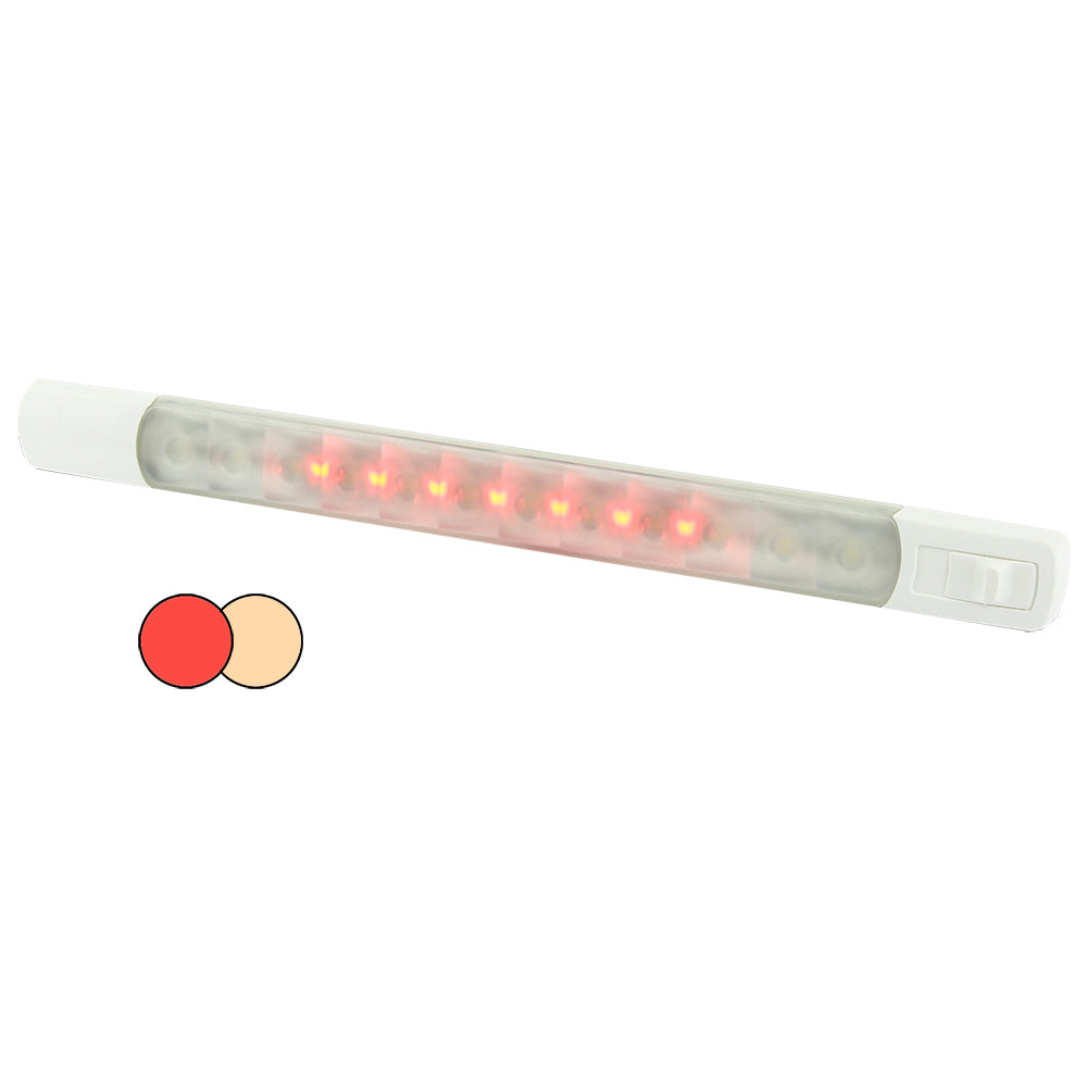 Hella Marine Surface Strip Light with Switch - Warm White/Red LEDs - 12V | SendIt Sailing