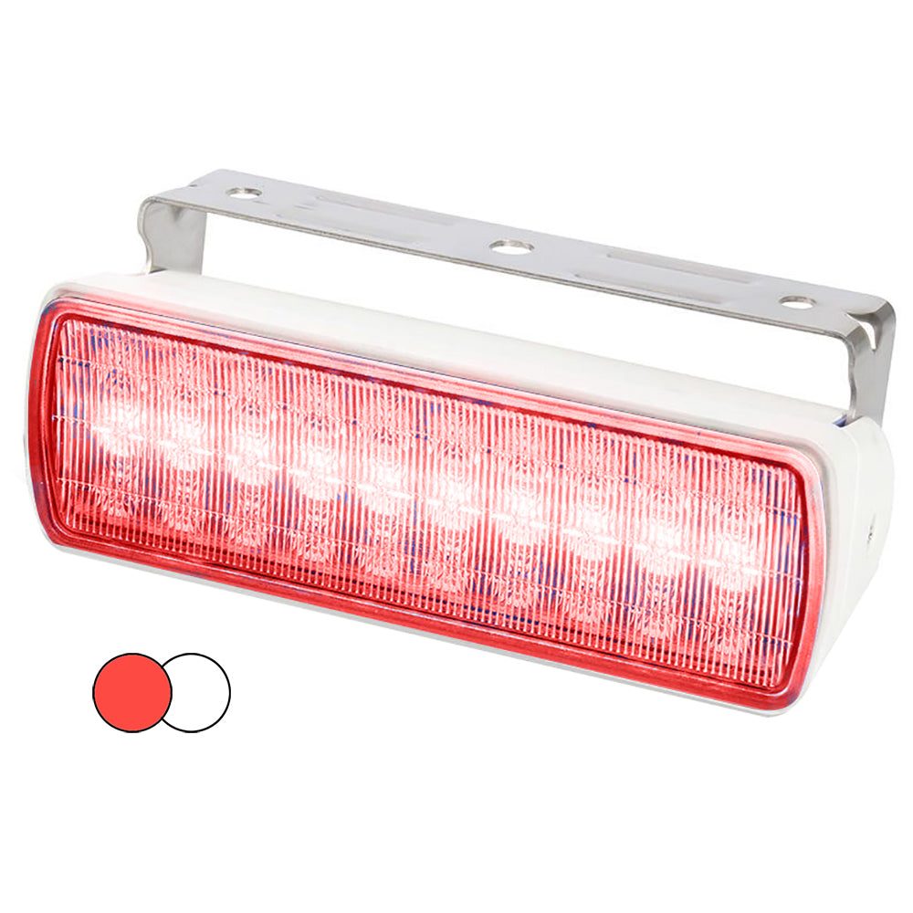 Hella Marine Sea Hawk XL Dual Color LED Floodlights - Red/White LED - White Housing | SendIt Sailing