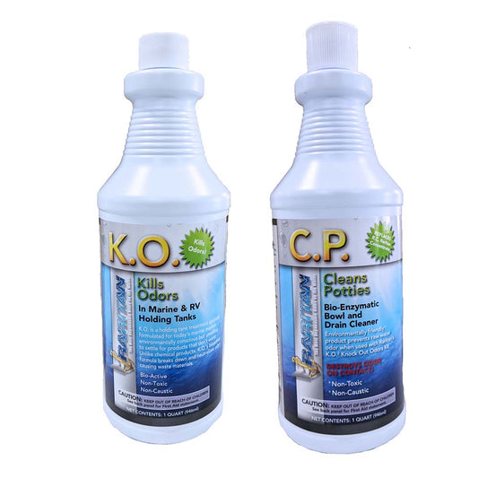 Raritan Potty Pack with K.O. Kills Odors & C.P. Cleans Potties - 1 of Each - 32oz Bottles | SendIt Sailing