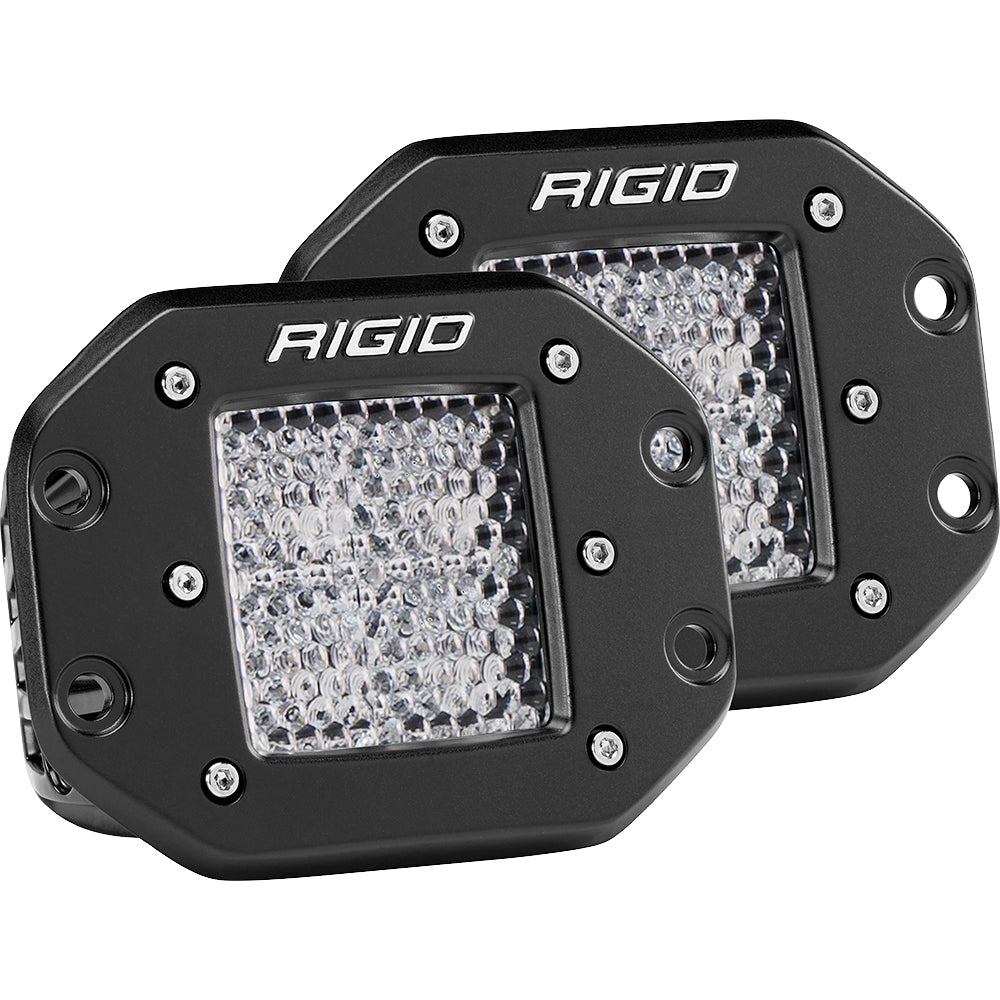 RIGID Industries D-Series PRO - Flush Mount - Diffused - Pair - Black | SendIt Sailing