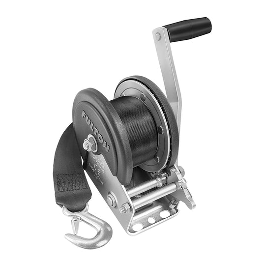 Fulton 1500lb Single Speed Winch with 20ft  Strap and Cover | SendIt Sailing