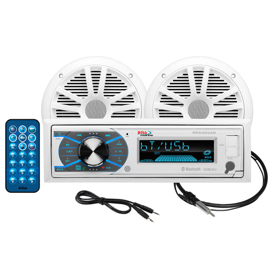 Boss Audio MCK632WB.6 Marine Stereo and 6.5in Speaker Kit - White | SendIt Sailing