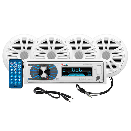 Boss Audio MCK632WB.64 Marine Stereo and 2 Pairs of 6.5in Speaker Kit - White | SendIt Sailing