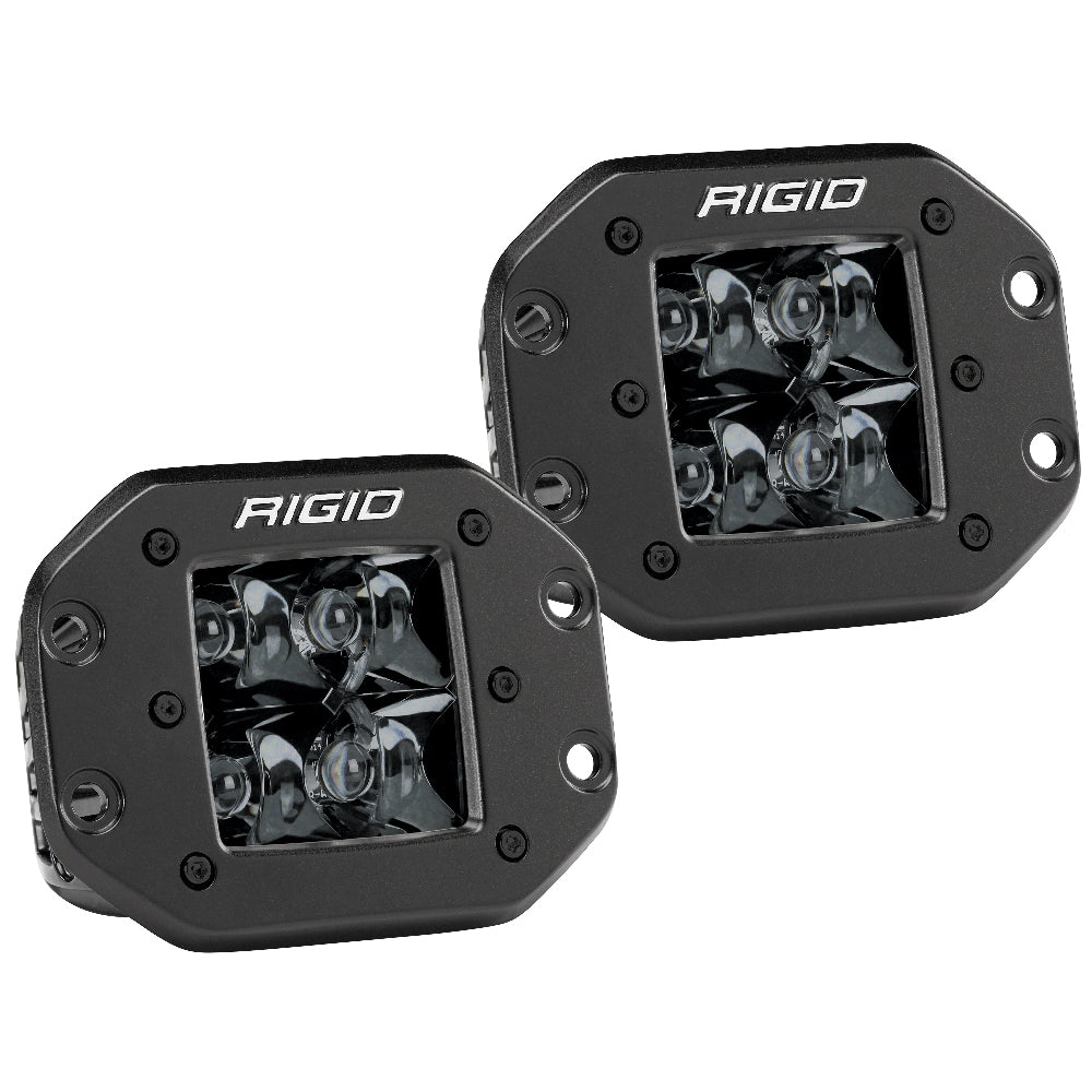 RIGID Industries D-Series PRO Flush Mount - Spot LED - Midnight Edition - Pair - Black | SendIt Sailing