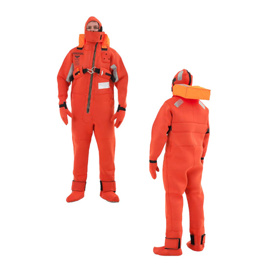 VIKING Immersion Rescue I Suit USCG/SOLAS with Buoyancy Head Support - Neoprene Orange - Adult Small | SendIt Sailing