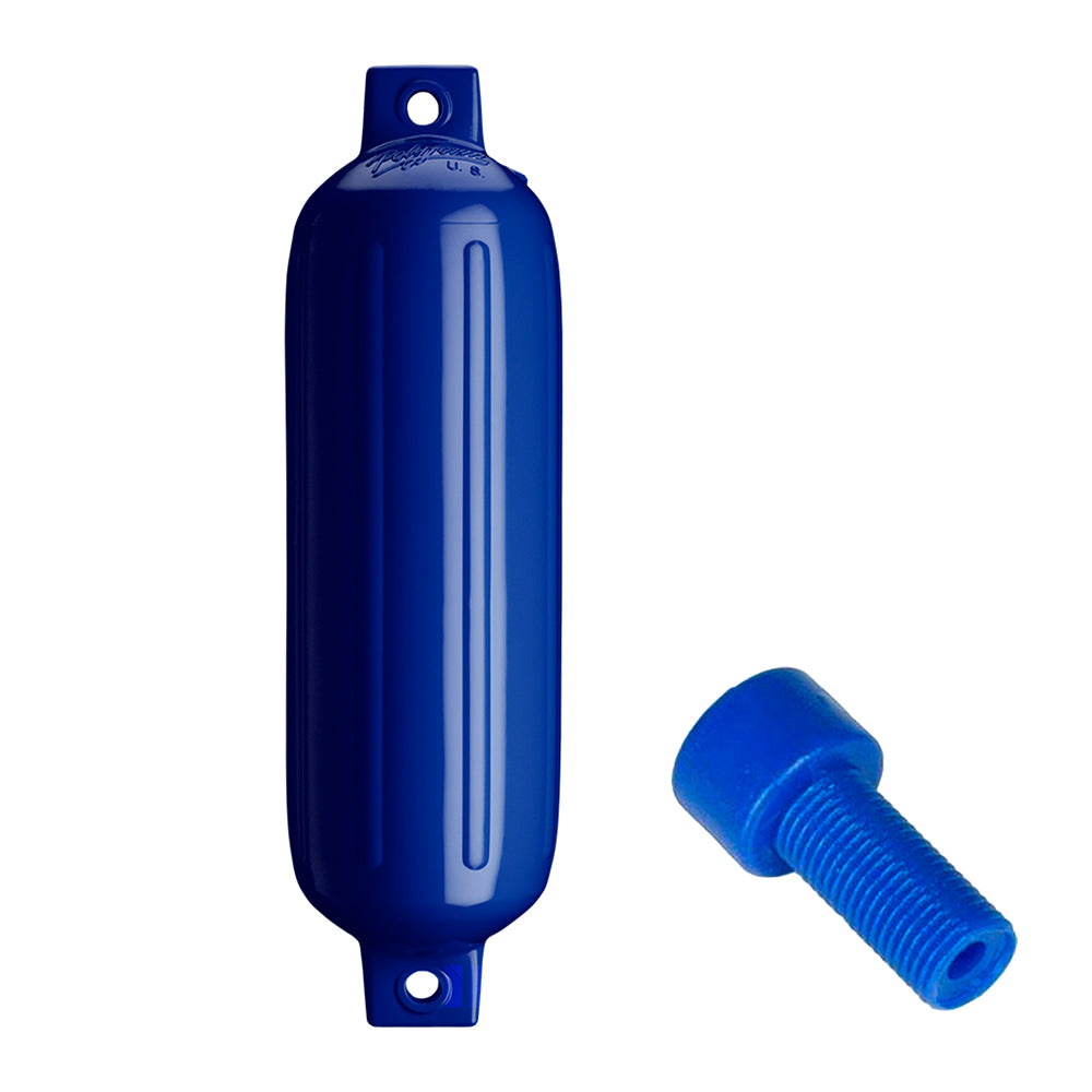 Polyform G-4 Twin Eye Fender 6.5in x 22in - Cobalt Blue with Adapter | SendIt Sailing