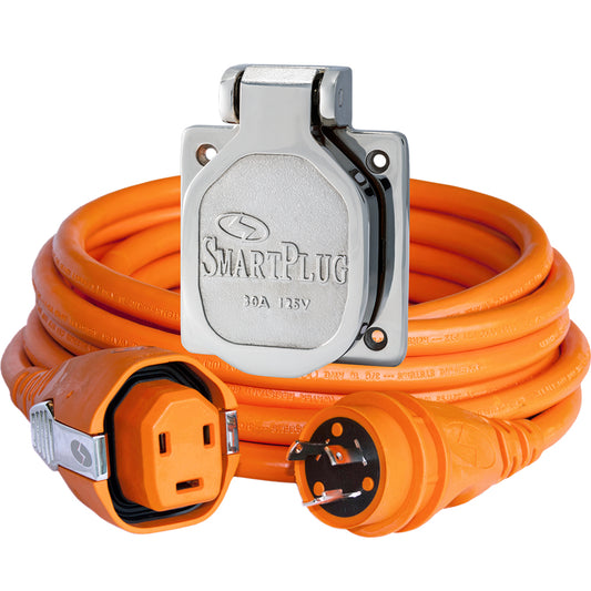 SmartPlug 30 AMP Dual Configuration Cordset and Stainless Steel Inlet Combo - 50ft | SendIt Sailing