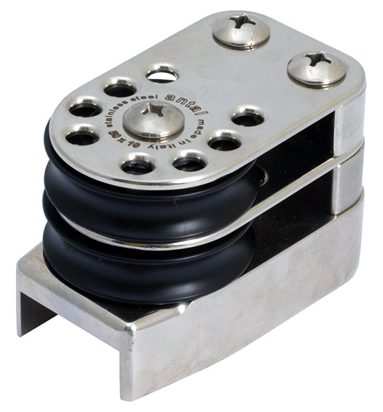 Antal 691.244S End Fitting Two Sheaves - S/S - T-Track 32X6 | SendIt Sailing
