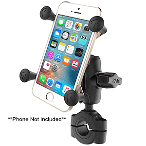 RAM Mount RAM Torque 3/4in - 1in Diameter Handlebar/Rail Base with 1in Ball, Short Arm and X-Grip for Phones | SendIt Sailing