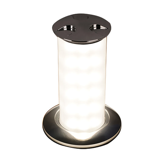 Quick Secret 6W Retractable Lamp with Automatic Switch IP66 Mirrored Chrome Finish - Warm White LED | SendIt Sailing