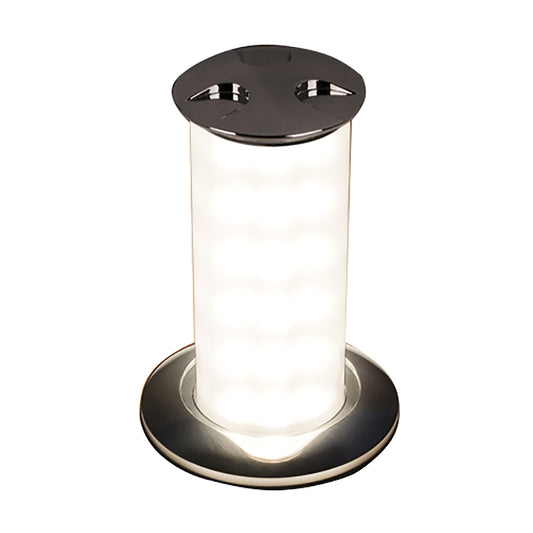 Quick Secret 6W Retractable Lamp with Automatic Switch IP66 Mirrored Chrome Finish - Daylight White LED | SendIt Sailing