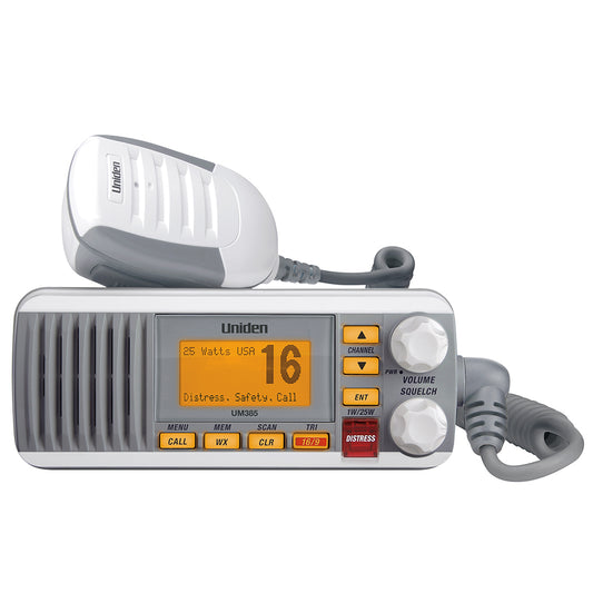Uniden UM385 Fixed Mount VHF Radio - White | SendIt Sailing