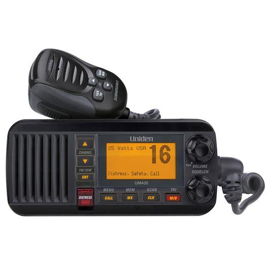 Uniden UM435 Fixed Mount VHF Radio - Black | SendIt Sailing
