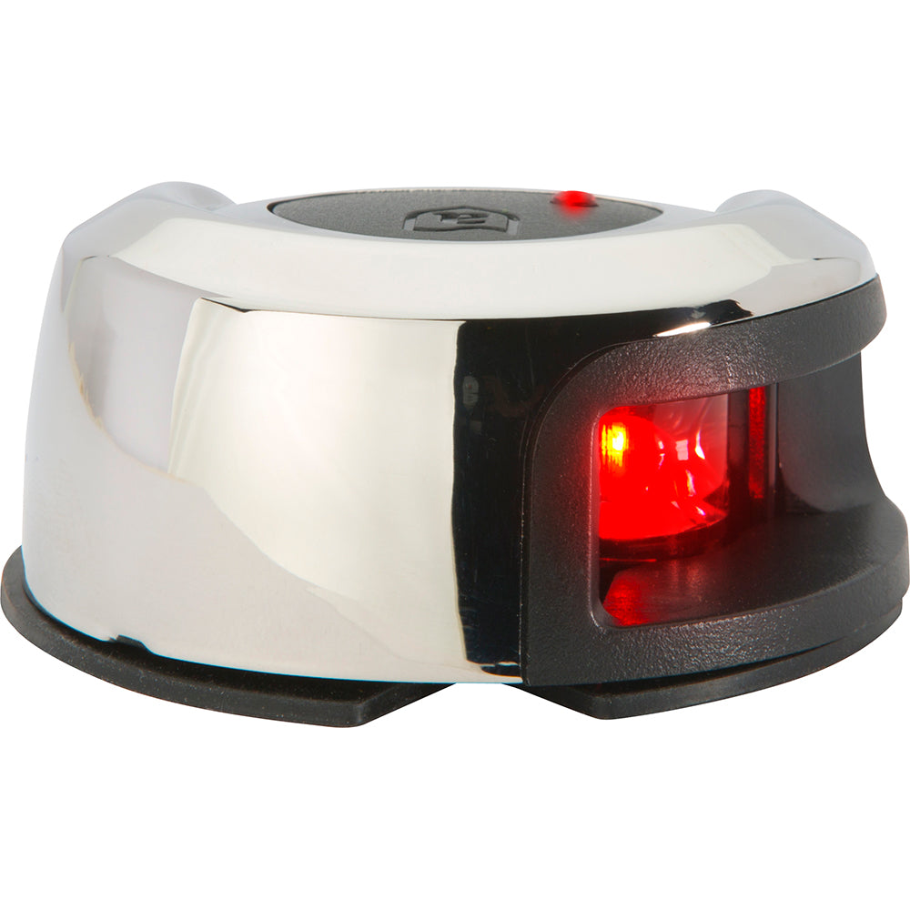 Attwood LightArmor Deck Mount Navigation Light - Stainless Steel - Port (red) - 2NM | SendIt Sailing