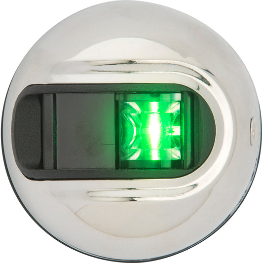 Attwood LightArmor Vertical Surface Mount Navigation Light - Starboard (Green) - Stainless Steel - 2NM | SendIt Sailing