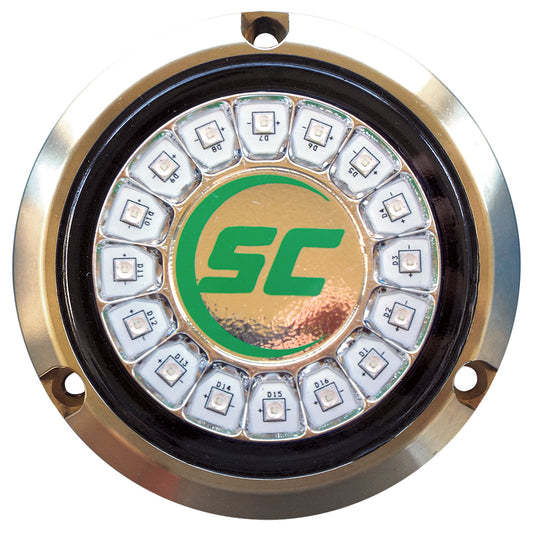 Shadow-Caster Aqua Green Single Color Underwater Light - 16 LEDs - Bronze | SendIt Sailing