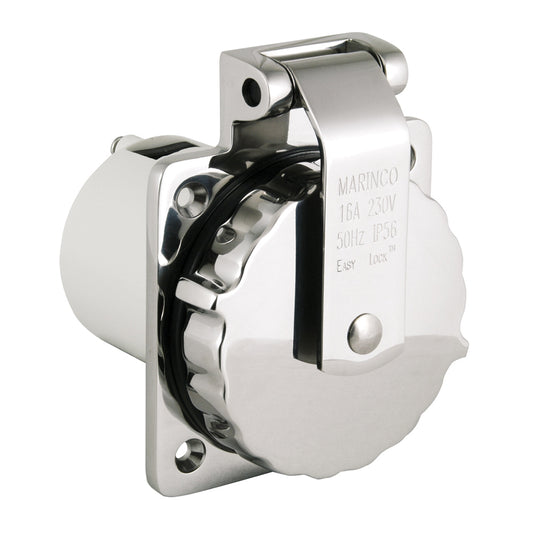 Marinco 16A 230V Easy Lock 316 Stainless Steel Inlet | SendIt Sailing