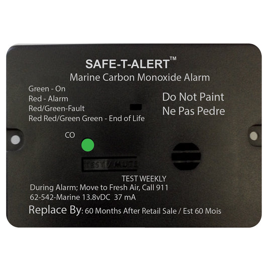 Safe-T-Alert 62 Series Carbon Monoxide Alarm with Relay - 12V - 62-542-R-Marine - Flush Mount - Black | SendIt Sailing