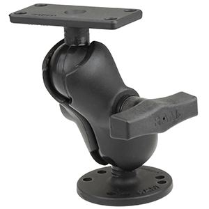 RAM Mount 1.5in Ball Mount with 2.5in Round Base, Short Arm and 1.5in x 3in Plate for Humminbird Helix 5 Only | SendIt Sailing