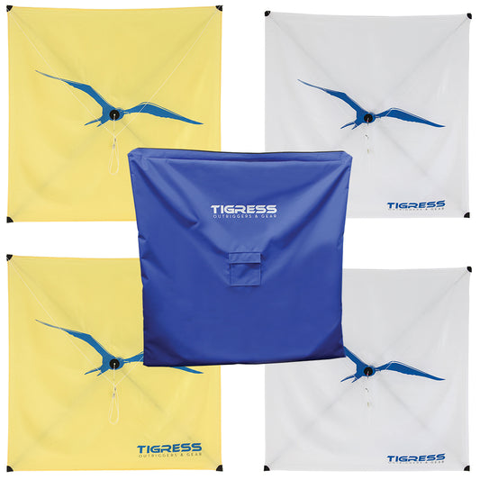 Tigress Kite Kit - 2-All Purpose Yellow, 2-Specialty White and Storage Bag | SendIt Sailing