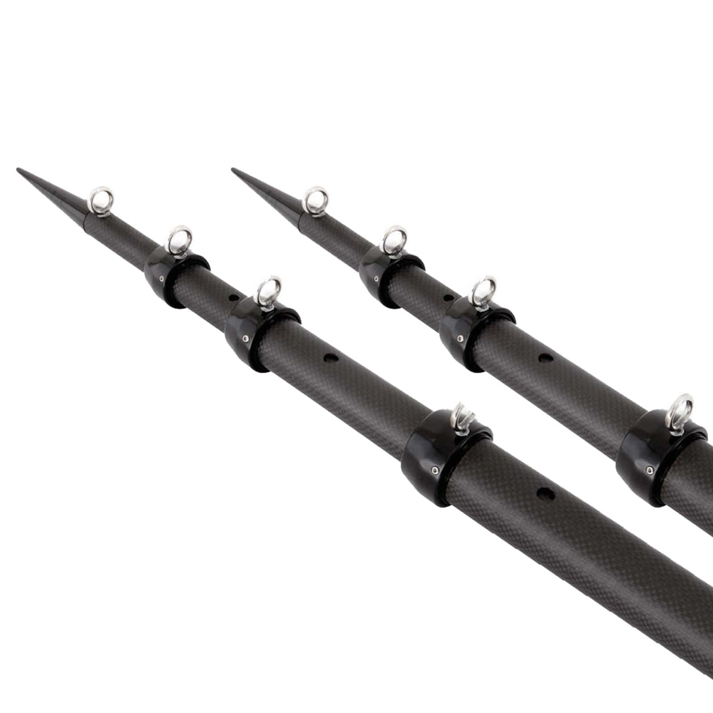 Tigress XD 3k Carbon Fiber Telescoping Outrigger Poles - 18 feet - Matte Black/ Black - Pair | SendIt Sailing