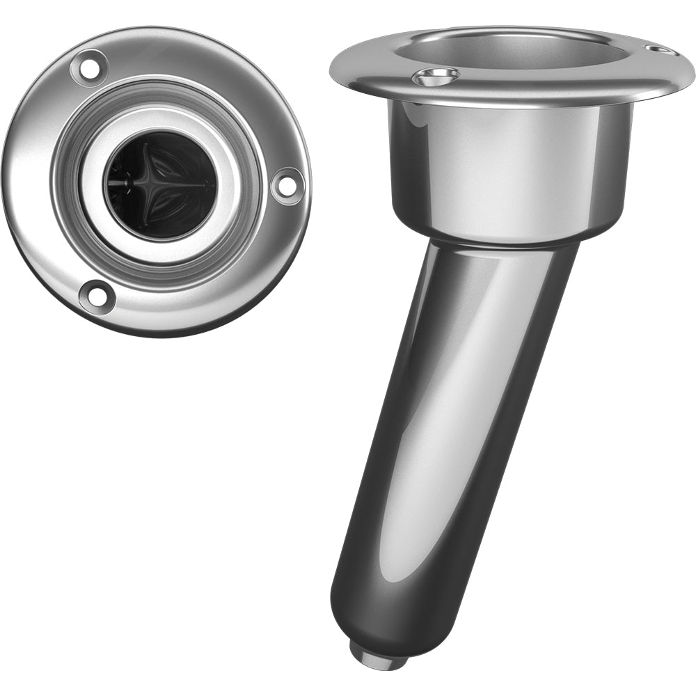 Mate Series Stainless Steel 15 degree Rod and Cup Holder - Drain - Round Top | SendIt Sailing