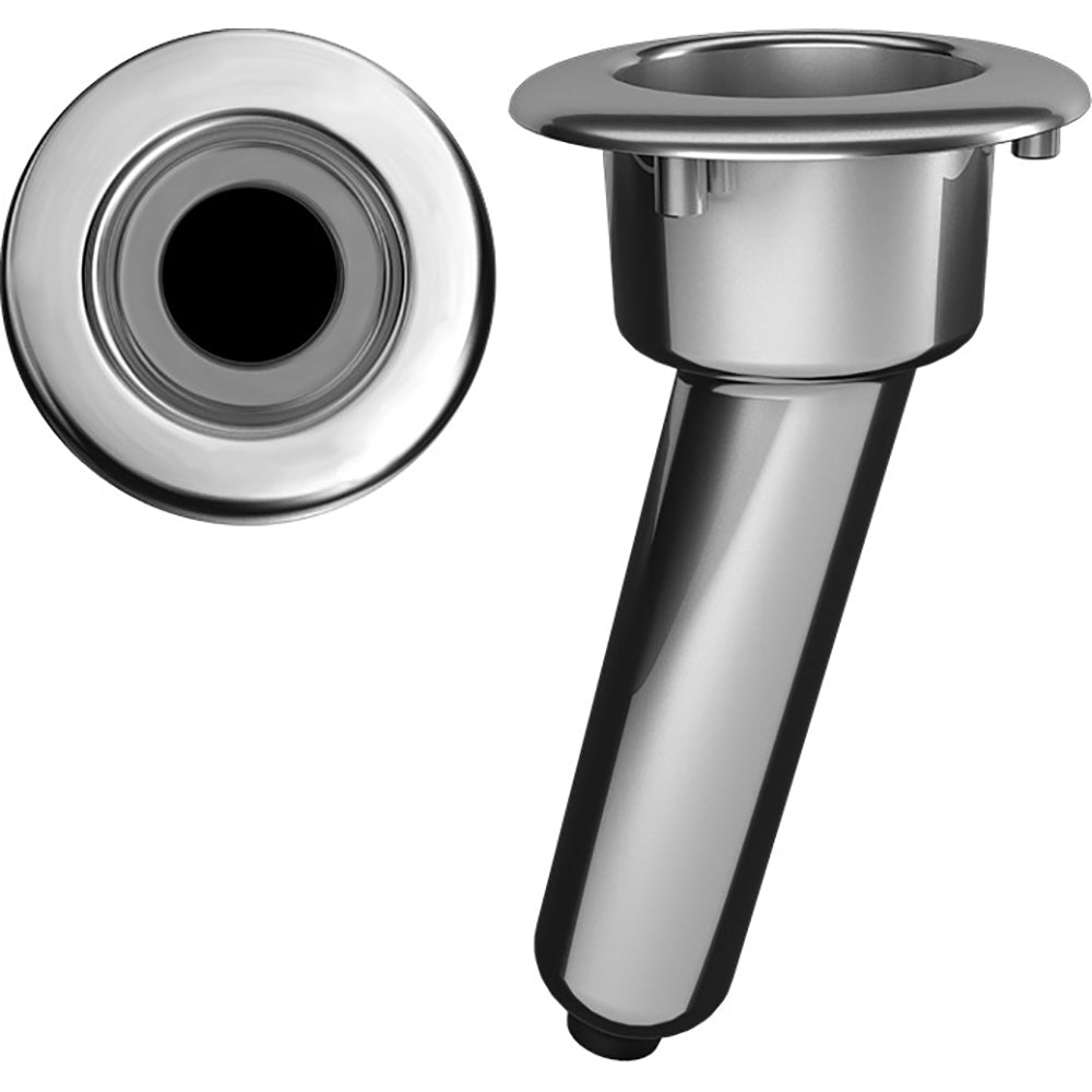 Mate Series Elite Screwless Stainless Steel 15 degree Rod and Cup Holder - Drain - Round Top | SendIt Sailing