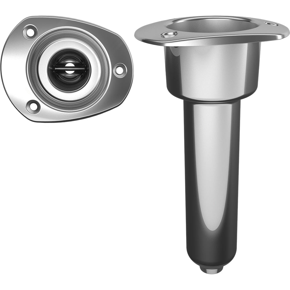 Mate Series Stainless Steel 0 degree Rod and Cup Holder - Drain - Oval Top | SendIt Sailing