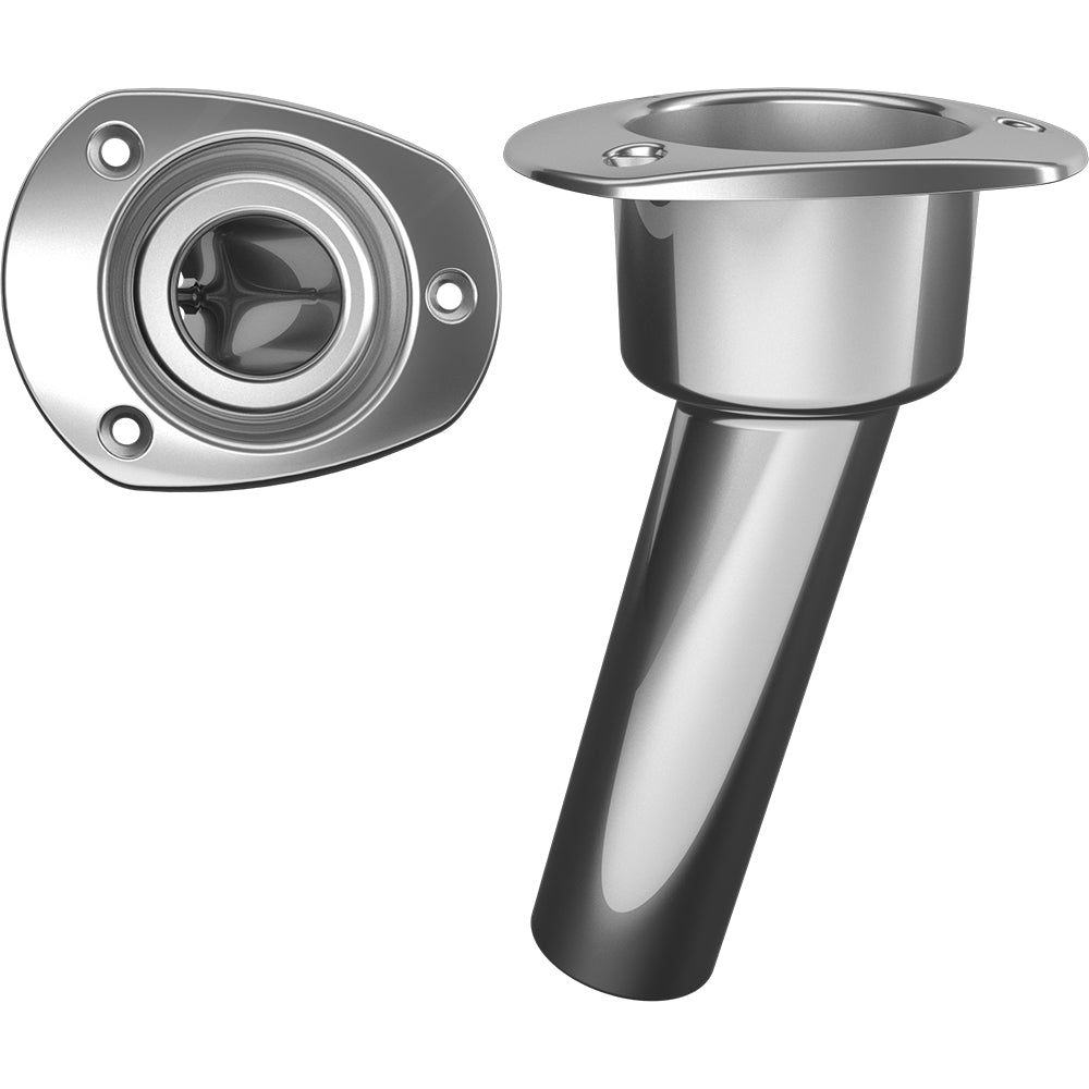 Mate Series Stainless Steel 15 degree Rod and Cup Holder - Open - Oval Top | SendIt Sailing