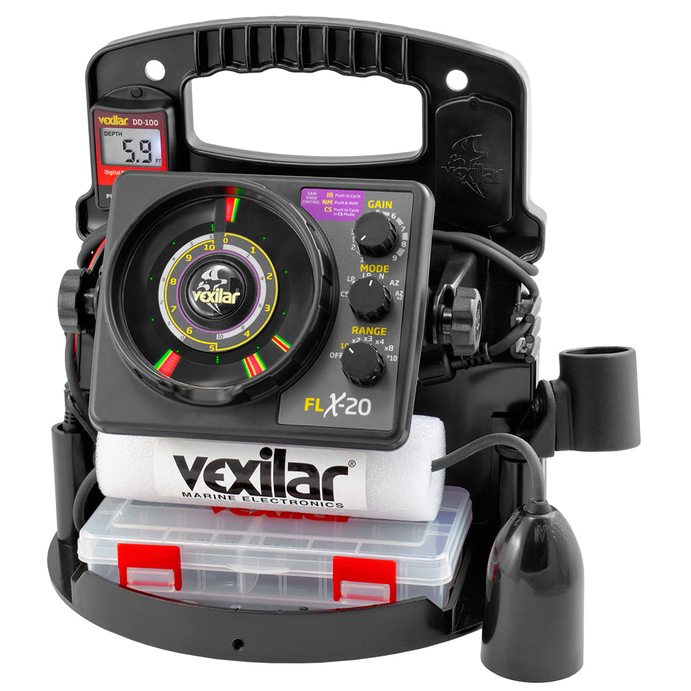 Vexilar FLX-20 Pro Pack II with 12 degree Ice Ducer and DD-100 | SendIt Sailing