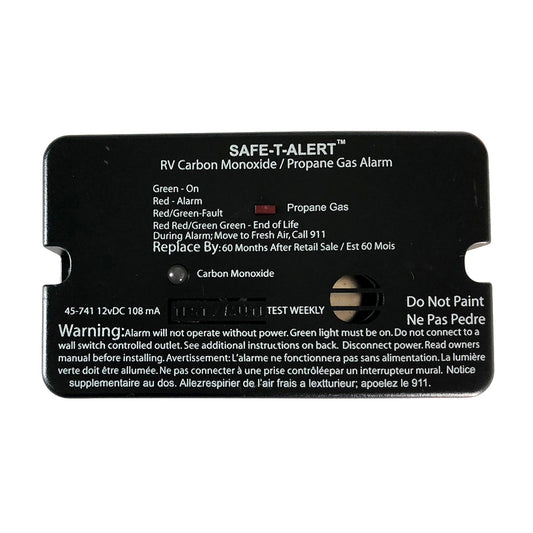 Safe-T-Alert 45-Series Combo Carbon Monoxide Propane Alarm Surface Mount - Black | SendIt Sailing
