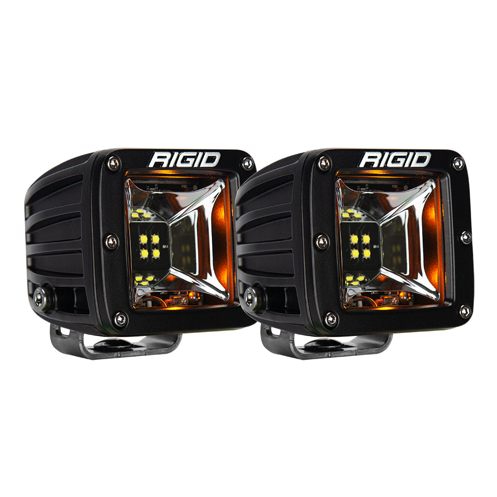 RIGID Industries Radiance Scene Lights - Surface Mount Pair - Black with Amber LED Backlights | SendIt Sailing