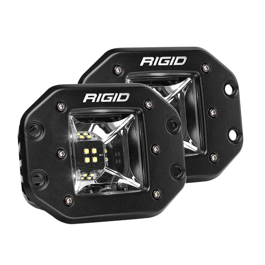 RIGID Industries Radiance Scene Lights - Flush Mount Pair - Black with White LED Backlight | SendIt Sailing