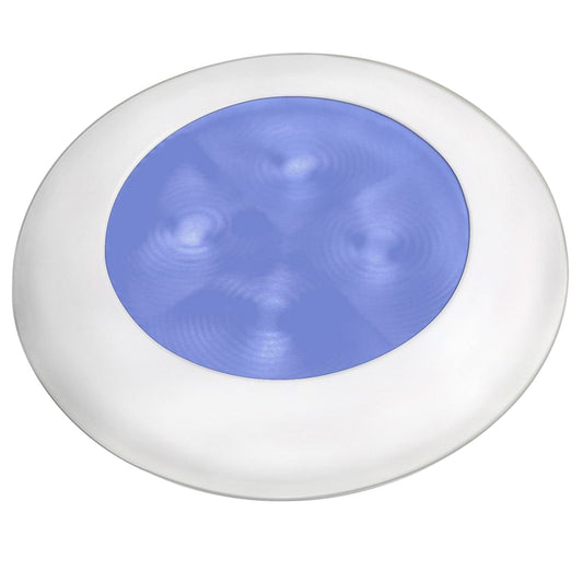 Hella Marine Blue LED Round Courtesy Lamp - White Bezel - 24V | SendIt Sailing