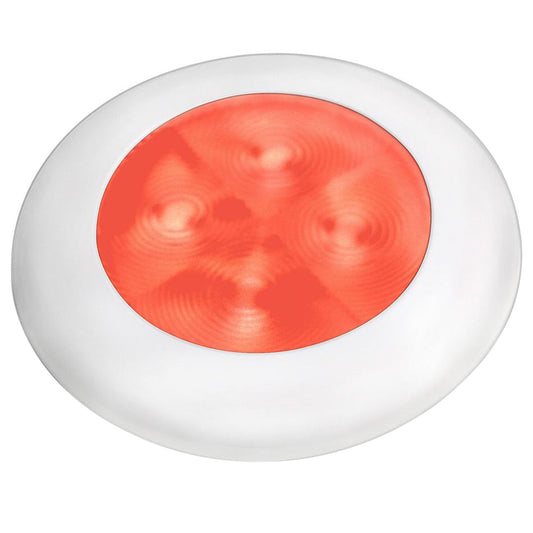 Hella Marine Red LED Round Courtesy Lamp - White Bezel - 24V | SendIt Sailing