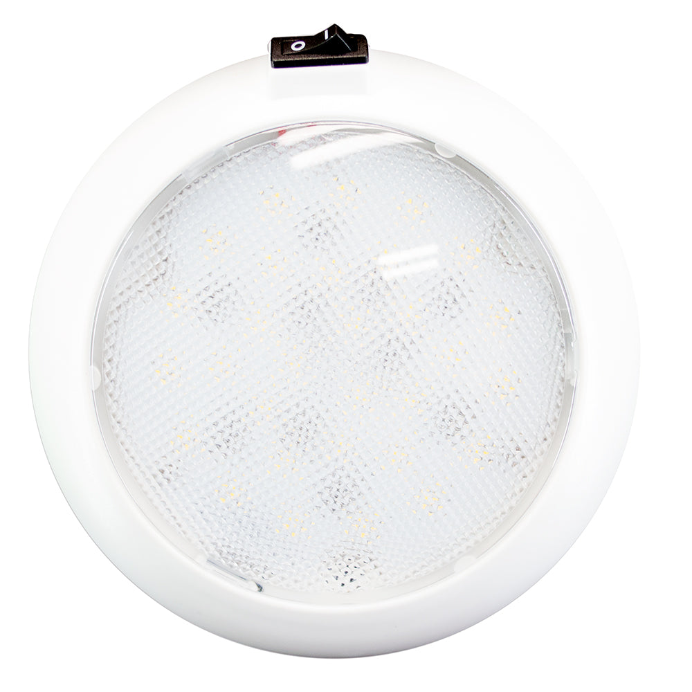 Innovative Lighting 5.5in Round Some Light - White/Red LED with Switch - White Housing | SendIt Sailing