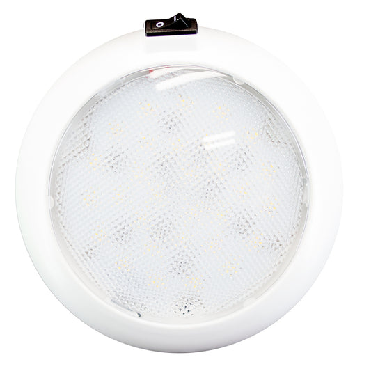 Innovative Lighting 5.5in Round Some Light - White/Red LED with Switch - White Housing | SendIt Sailing