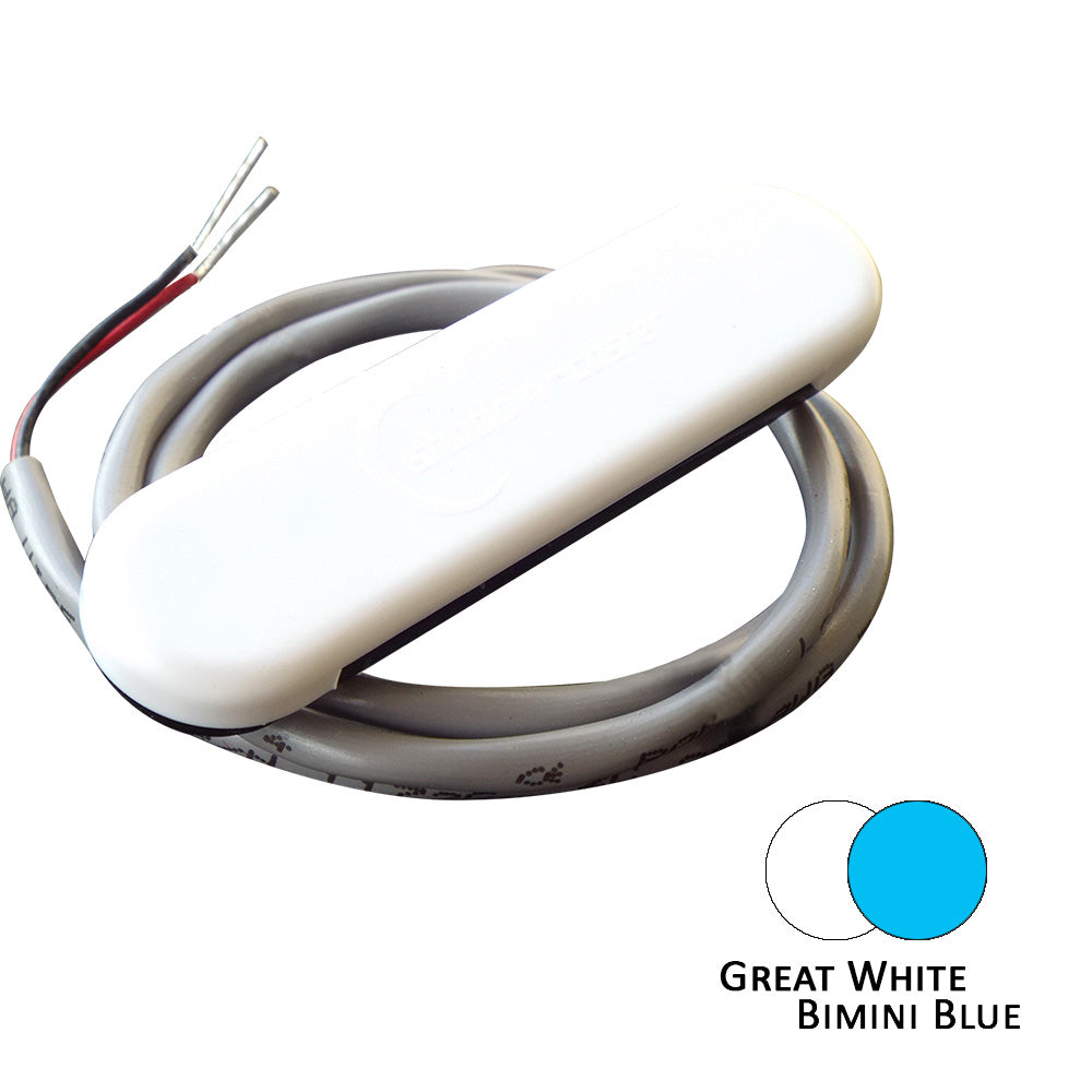 Shadow-Caster Dual Color Courtesy Light with 2ft Lead Wire - White Abs Cover - Great White/Bimini Blue | SendIt Sailing