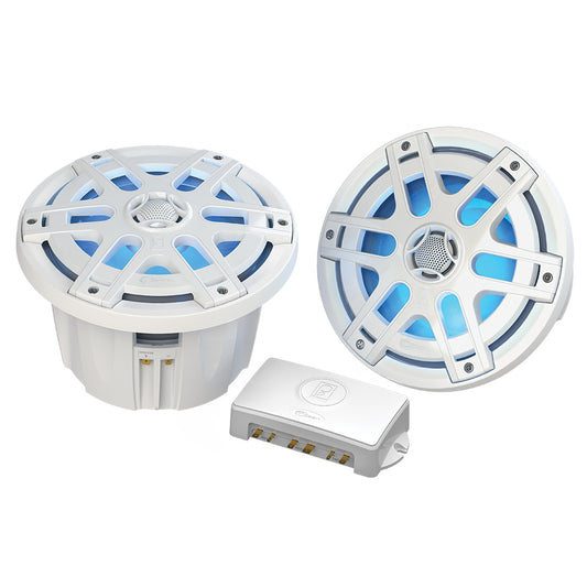 Poly-Planar MA-OC8 8in 500 Watt Waterproof Blue LED Speaker - White | SendIt Sailing