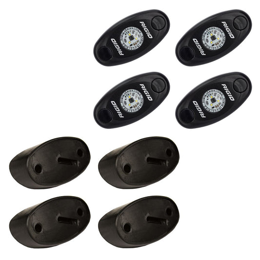 RIGID Industries A-Series Rock Light Kit - 4 Blue Lights - Black | SendIt Sailing