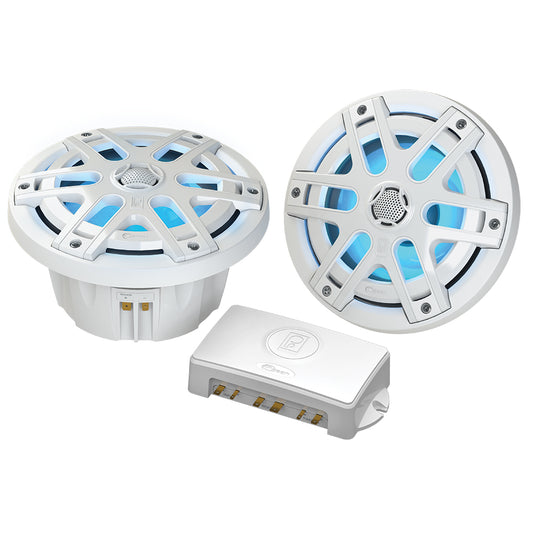 Poly-Planar MA-OC6 6.5in 480 Watt Waterproof Blue LED Speaker - White | SendIt Sailing