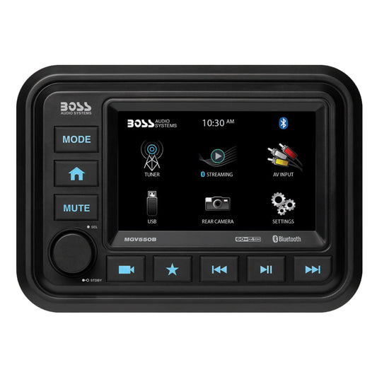 Boss Audio MGV550B Marine Stereo with AM/FM/BT/Rear Camera | SendIt Sailing