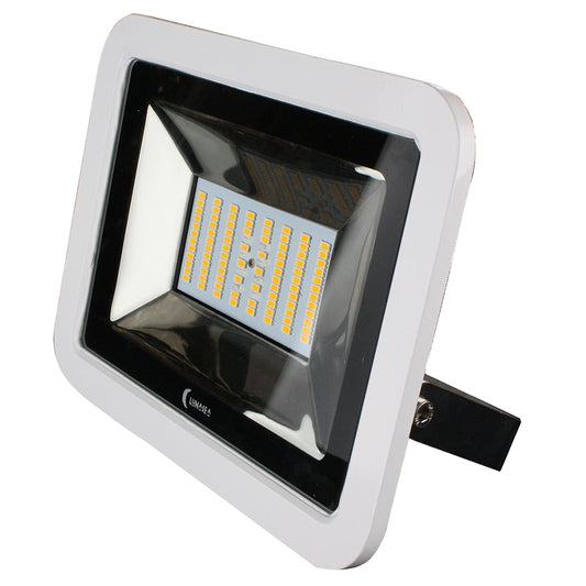 Lunasea 35W Slimline LED Floodlight, 120/240VAC Only, Cool White, 4500 Lumens, 3ft Cord - White Housing | SendIt Sailing