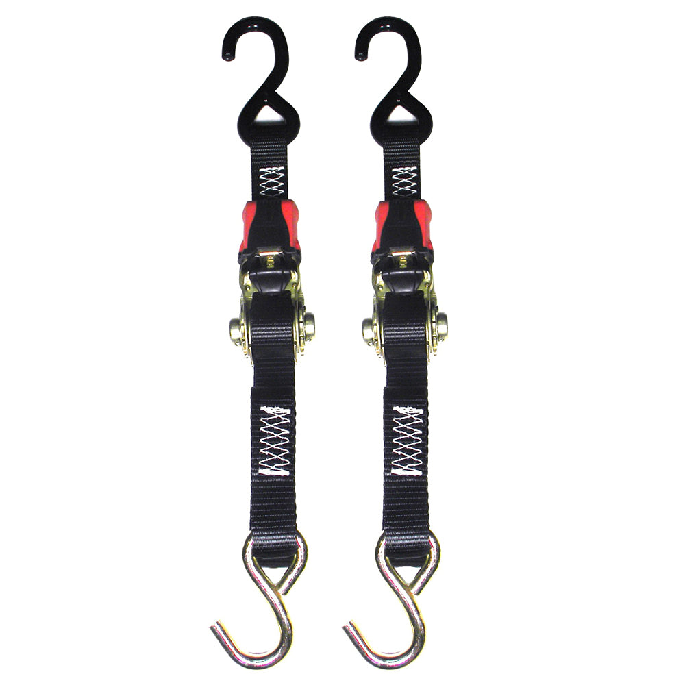 Rod Saver Rubber Ratchet Tie-Down - 1in x 3ft - Pair | SendIt Sailing