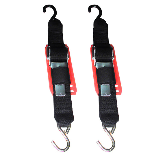 Rod Saver Paddle Buckle Trailer Tie-Down with Vinyl Pad - 2in x 2ft - Pair | SendIt Sailing