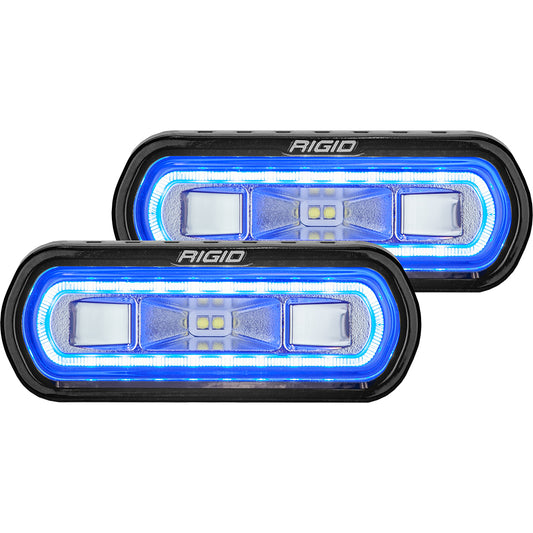 RIGID Industries SR-L Series Surface Mount Spreader Light - Black Housing - Blue Halo | SendIt Sailing