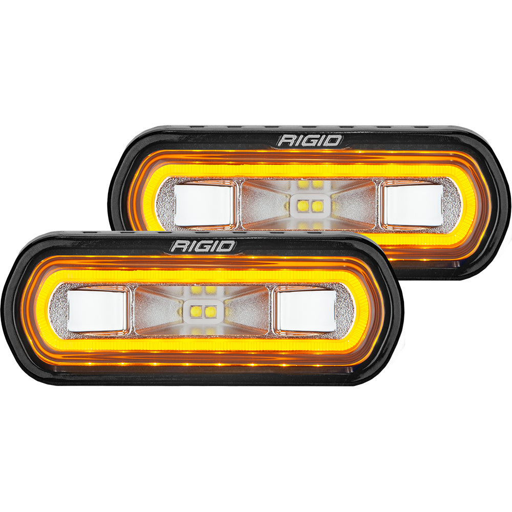 RIGID Industries SR-L Series Surface Mount Spreader Light - Black Housing - Amber Halo | SendIt Sailing